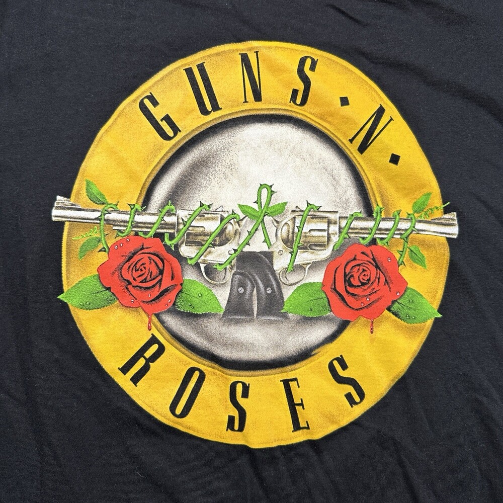 Guns N Roses Logo Graphic T-shirt Men Medium Black Short Sleeve Band Music ROCK